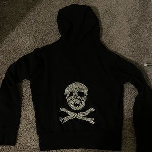 skull zip up hoodie